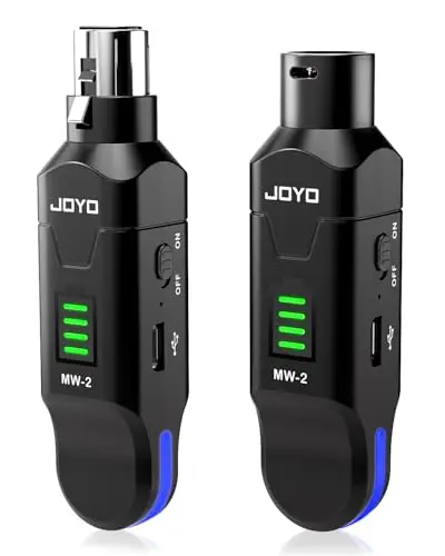 JOYO 2.4GHz Wireless XLR Transmitter and Receiver set for converting wired microphones.