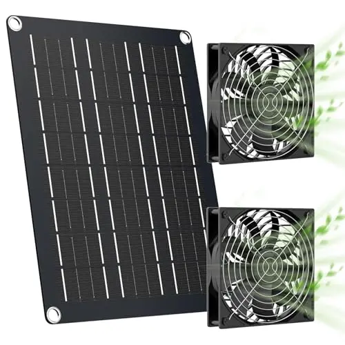 MARBERO solar panel with two waterproof fans for chicken coop ventilation