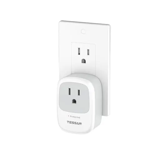 TESSAN compact white single outlet surge protector