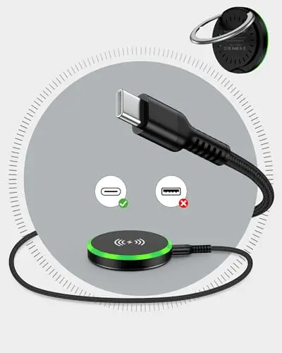 Haoano magnetic wireless charger with built-in foldable kickstand for Samsung and iPhone