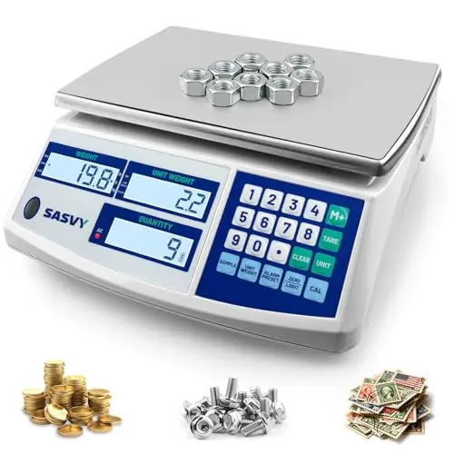 SASVY blue industrial digital counting scale with triple display