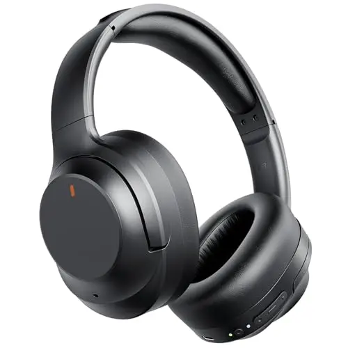 Vonaural Active Noise Cancelling Bluetooth Over-Ear Headphones in Black