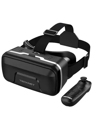 TECKNET VR headset with adjustable headband and bluetooth controller