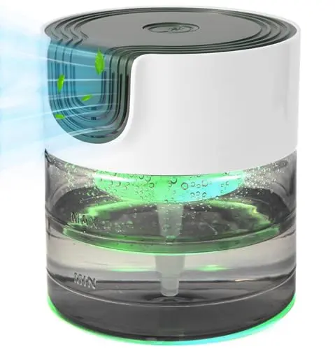 Oxyvana compact cylindrical water air purifier on a desk