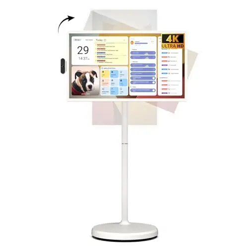 ApoloSign 32-inch 4K smart portable touch screen TV on a rolling stand