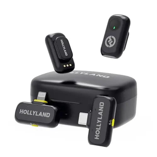 Hollyland Lark A1 wireless mini microphone kit with charging case