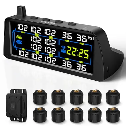 GUTA GT60 RV TPMS with 7-inch large color LCD display and solar panel
