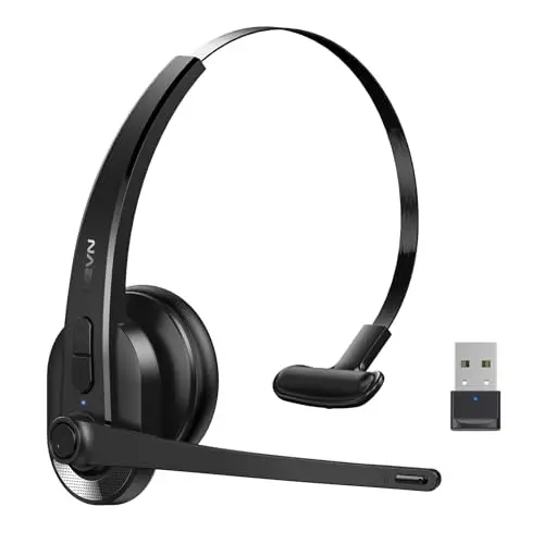 LEVN single-ear wireless headset with a USB-C charging port