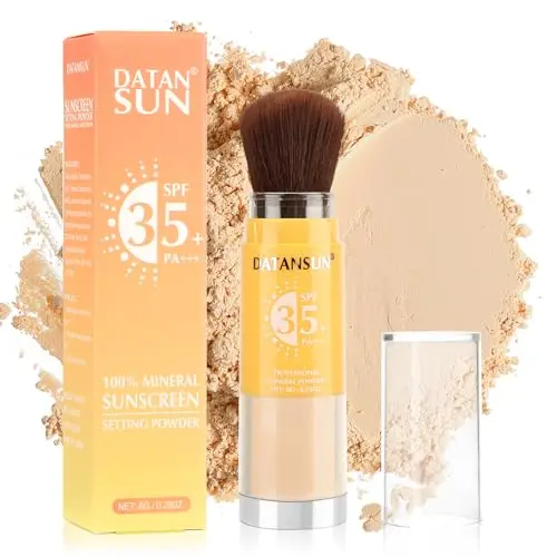 BEFIVECOK SPF 35 mineral powder sunscreen with shimmer, for face and scalp