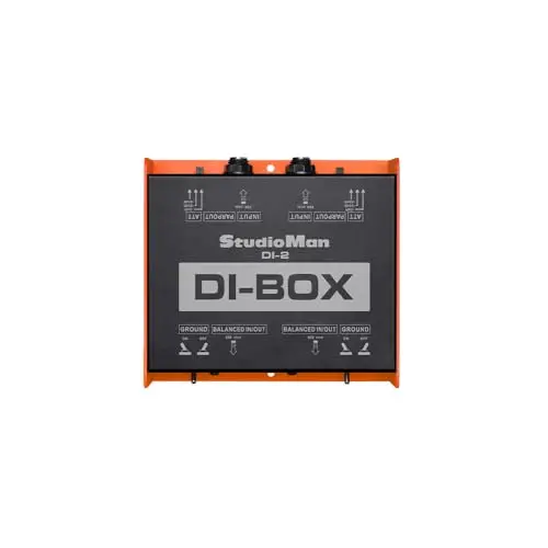 StudioMan DI-2 orange and black dual channel passive DI box