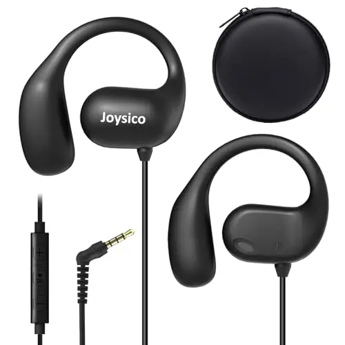 Joyico wired open ear headphones with ear hooks for basketball safety