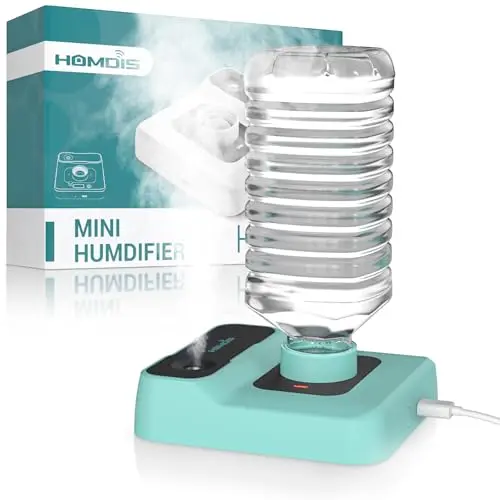 HOMDIS green portable mini humidifier with a storage bag