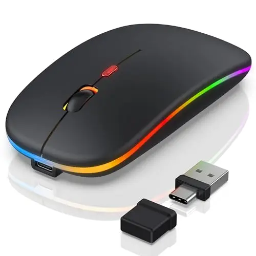FYBC matte black mouse with RGB lighting effects