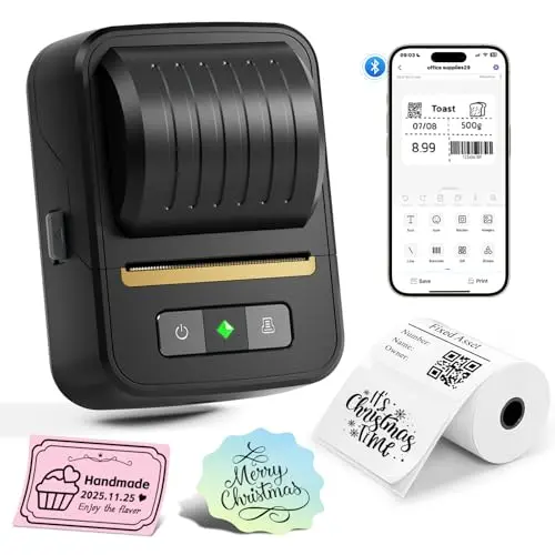 NADAIIN N20 Black Portable Bluetooth Thermal Label Maker
