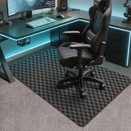 AiBOB black diamond pattern heavy duty chair mat for carpet