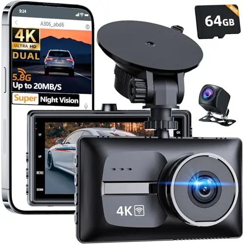 Pahaa X18 4K dual dash cam front and rear