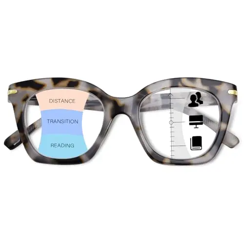 OPTOFENDY oversized beige tortoise progressive reading glasses