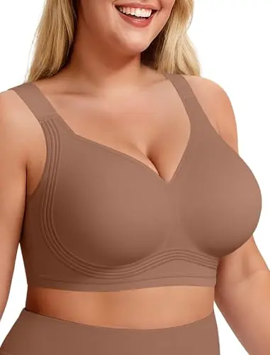 LetsJoli seamless jelly bra in coffee color for plus-size support
