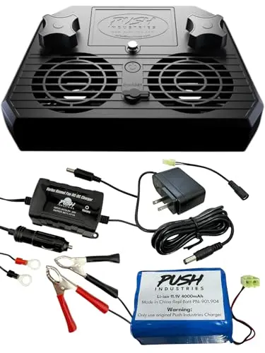 Push Industries Vortex Universal Kennel Fan with dual fans and water-resistant housing
