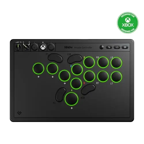 8BitDo All-Button Arcade Controller for Xbox and PC, showing its slim profile