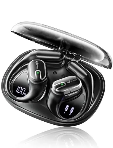 vnilrgle open ear Bluetooth headphones with LED display charging case