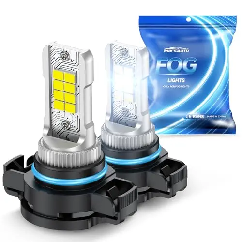 Marsauto 5202 LED Fog Light Bulbs in white
