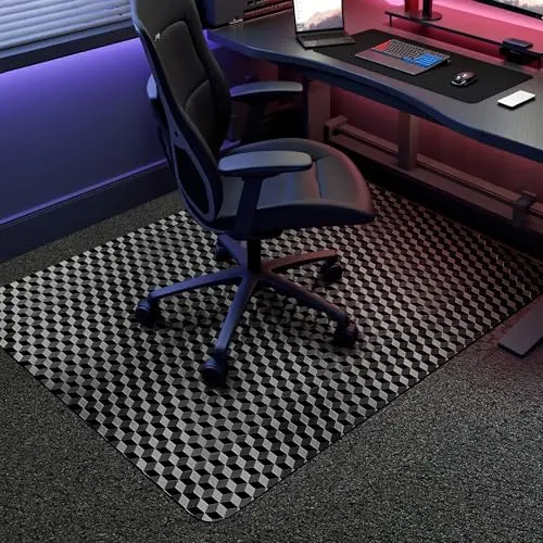BesWin black 3D pattern office chair mat for low pile carpet