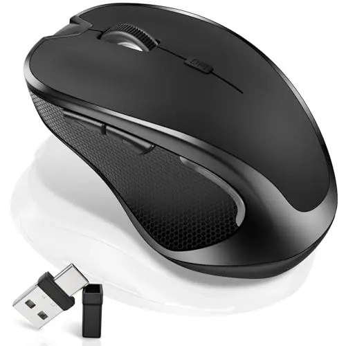 Normdecos slim Bluetooth wireless mouse for MacBook in black, showing a minimalist design.