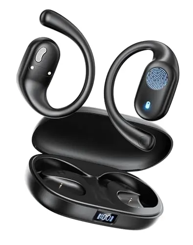Eigsupia open ear Bluetooth headphones in black