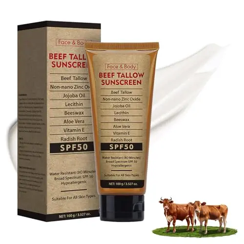 Beef Tallow Sunscreen with Zinc Oxide SPF 50 jar