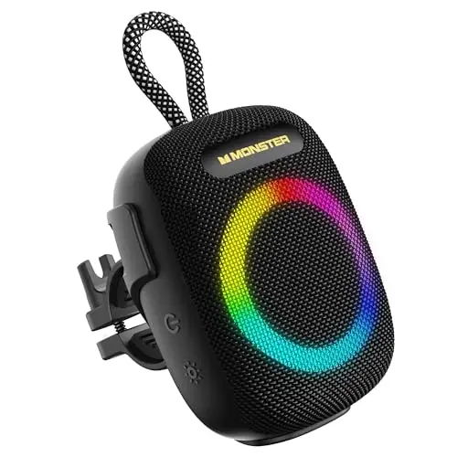 Monster S300 black Bluetooth speaker with colorful RGB light ring