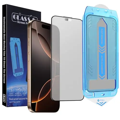 SIERDE 2-Pack Matte Screen Protector with auto dust removal for iPhone 16 Pro Max