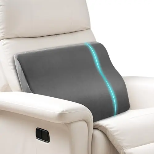 SofGlowly dual-layer memory foam lumbar support pillow in gray