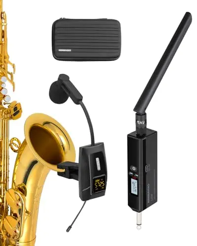 KENBAIDIO U-720 Wireless Saxophone Microphone with storage case