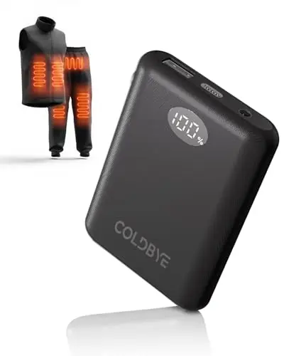 ColdBye black dual voltage 7.4V and 5V heated jacket battery pack