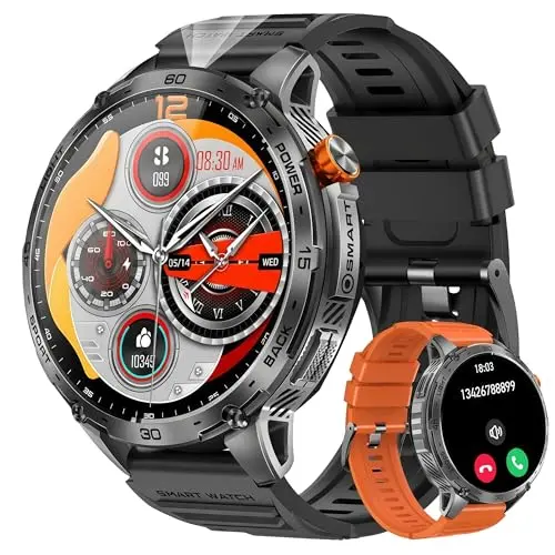 SEDSEY military smartwatch with large 1.75 inch AMOLED crystal clear screen