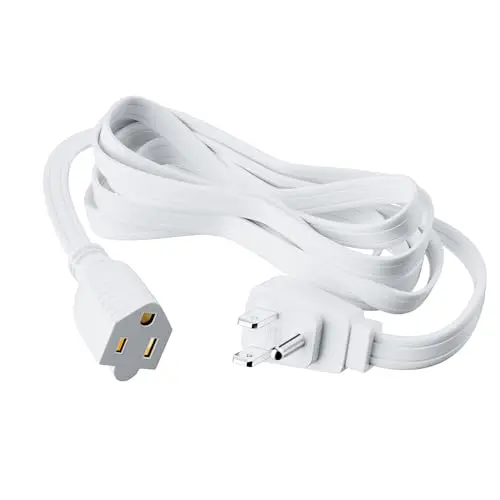 Adoreen 20-foot white flat appliance extension cord
