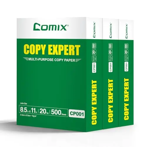 Comix 20lb white printer paper 3-ream case