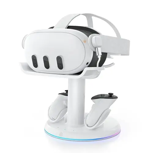 AMVR white RGB charging dock for Meta Quest 3 and controllers