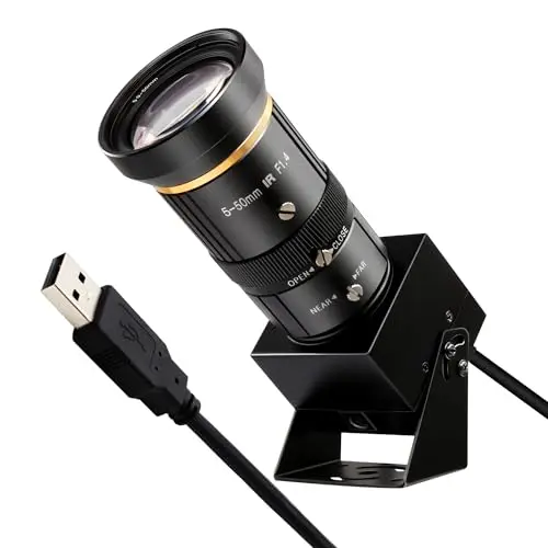SVPRO 5MP USB camera with telephoto lens on stand