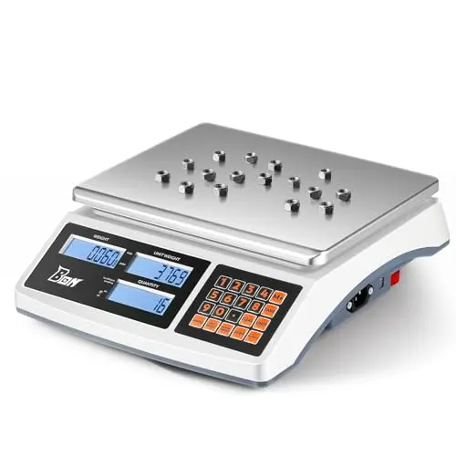 Bonvoisin 30kg counting scale with large stainless steel platform and LCD display