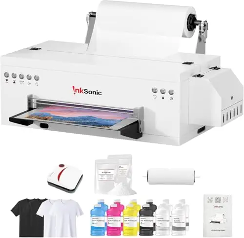 INKSONIC E13A L1800 DTF printer with heated cutting platform