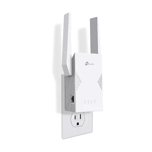 TP-Link BE3200 WiFi 7 range extender with four external antennas