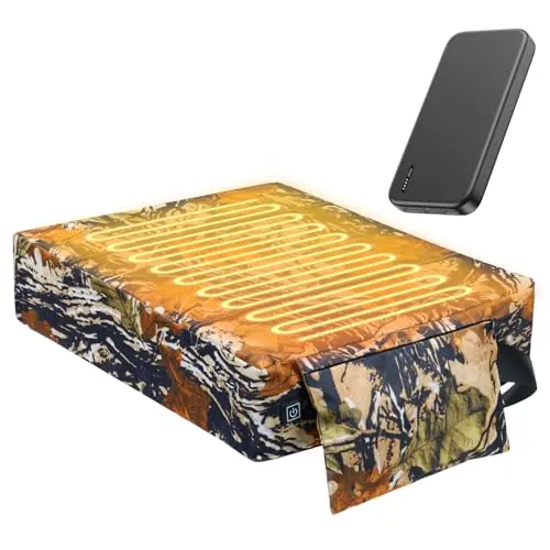 Fisoceny yellow heated hunting seat cushion with attached power bank