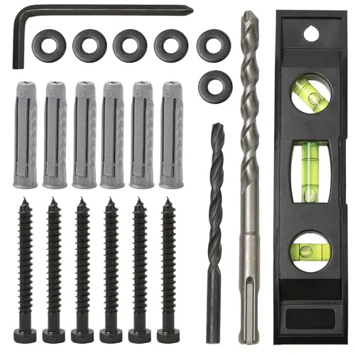 YuxLnJxem lag bolt kit with two drill bits and bubble level