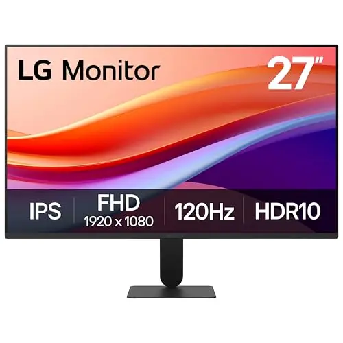 LG 27-inch IPS computer monitor with ultra-slim bezels on a desk
