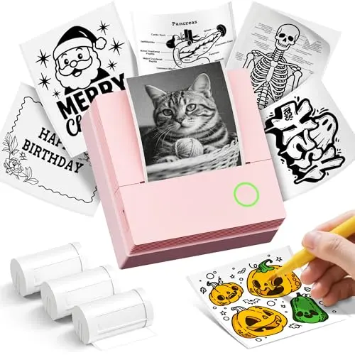ETIKEZ PM290C pink portable mini thermal sticker printer