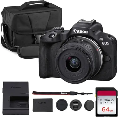 Canon EOS R50 mirrorless camera with vari-angle screen