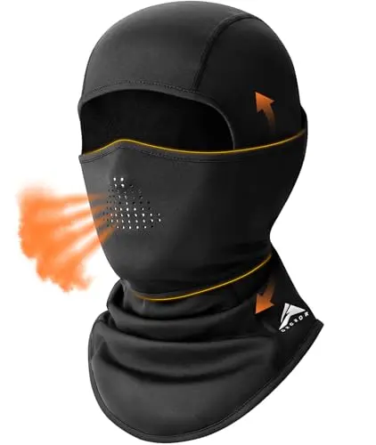 GXCROR black windproof balaclava with breathable vents around mouth