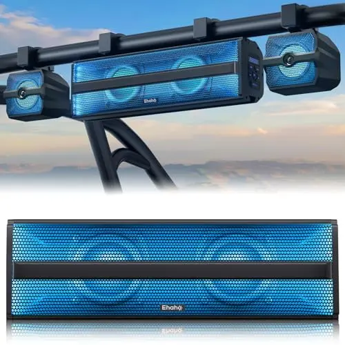 Ehaho 2.1 channel soundbar and speaker system for UTVs and golf carts